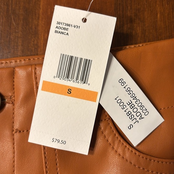 JESSICA SIMPSON SHORT SKIRT PLEATHER BUTTON DOWN FRONT POCKETS SIZE S - Picture 2 of 13